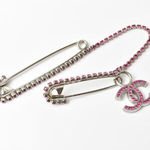 CHANEL Authentic Silver Brooch